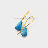 Turquoise Howlite Gold Plated Earrings, Statement Earrings, Dainty Jewelry, Handmade Earrings